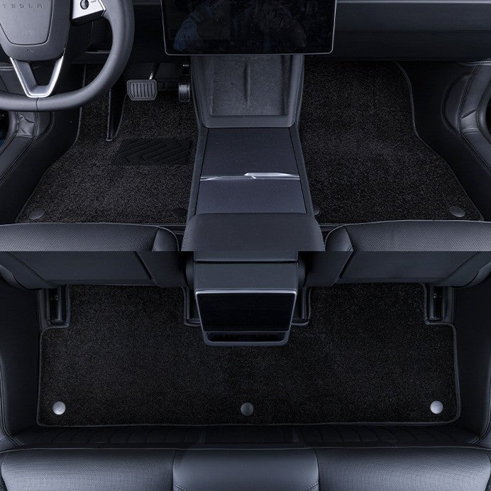 All-Round White Leather Floor Mats for Tesla Model 3 Highland / Y