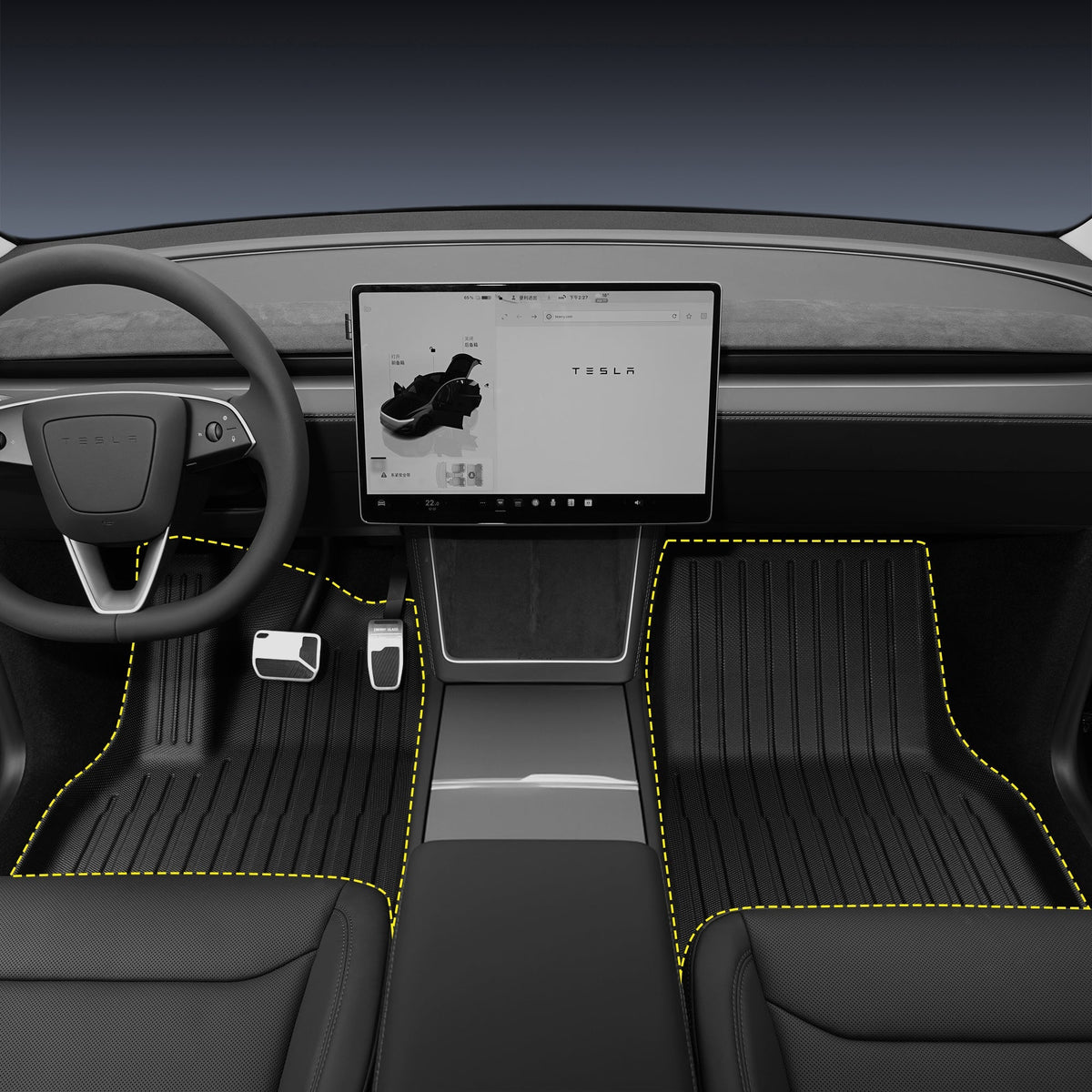 All Weather 3D TPE Floor Mats for Tesla Model Y Juniper