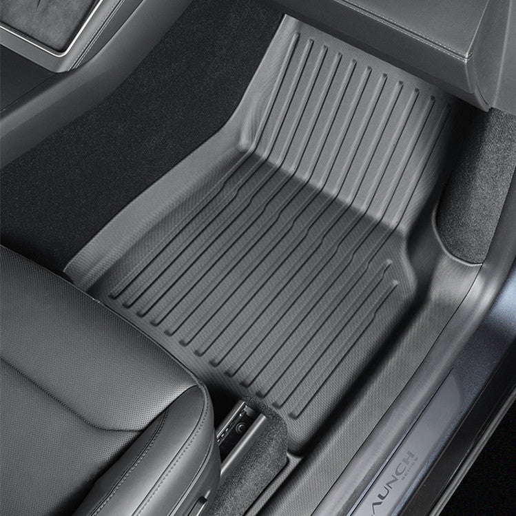 All Weather TPE Floor Mats with Door Sill Protector for Model Y Juniper (LHD)