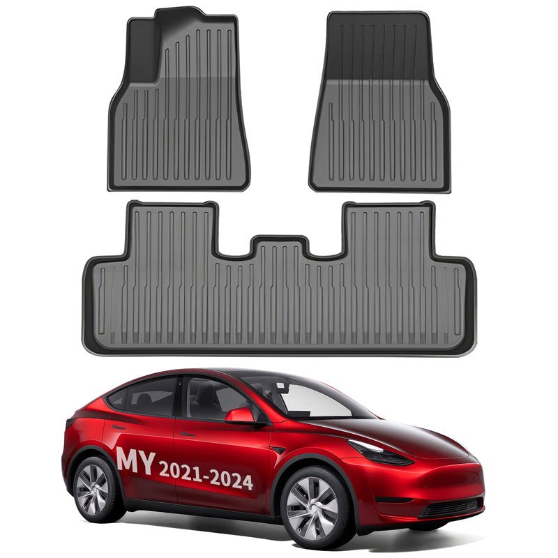 All Weather TPE Interior Floor Mats Cargo Liners Set for Tesla 2021-2024 Model Y
