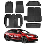 All Weather TPE Interior Floor Mats Cargo Liners Set for Tesla Model X 2021+