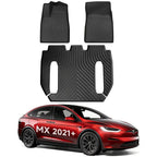 All Weather TPE Interior Floor Mats Cargo Liners Set for Tesla Model X 2021+