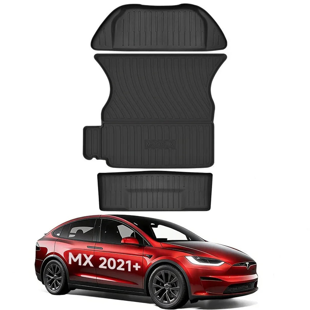 All Weather TPE Interior Floor Mats Cargo Liners Set for Tesla Model X 2021+