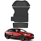 All Weather TPE Interior Floor Mats Cargo Liners Set for Tesla Model X 2021+