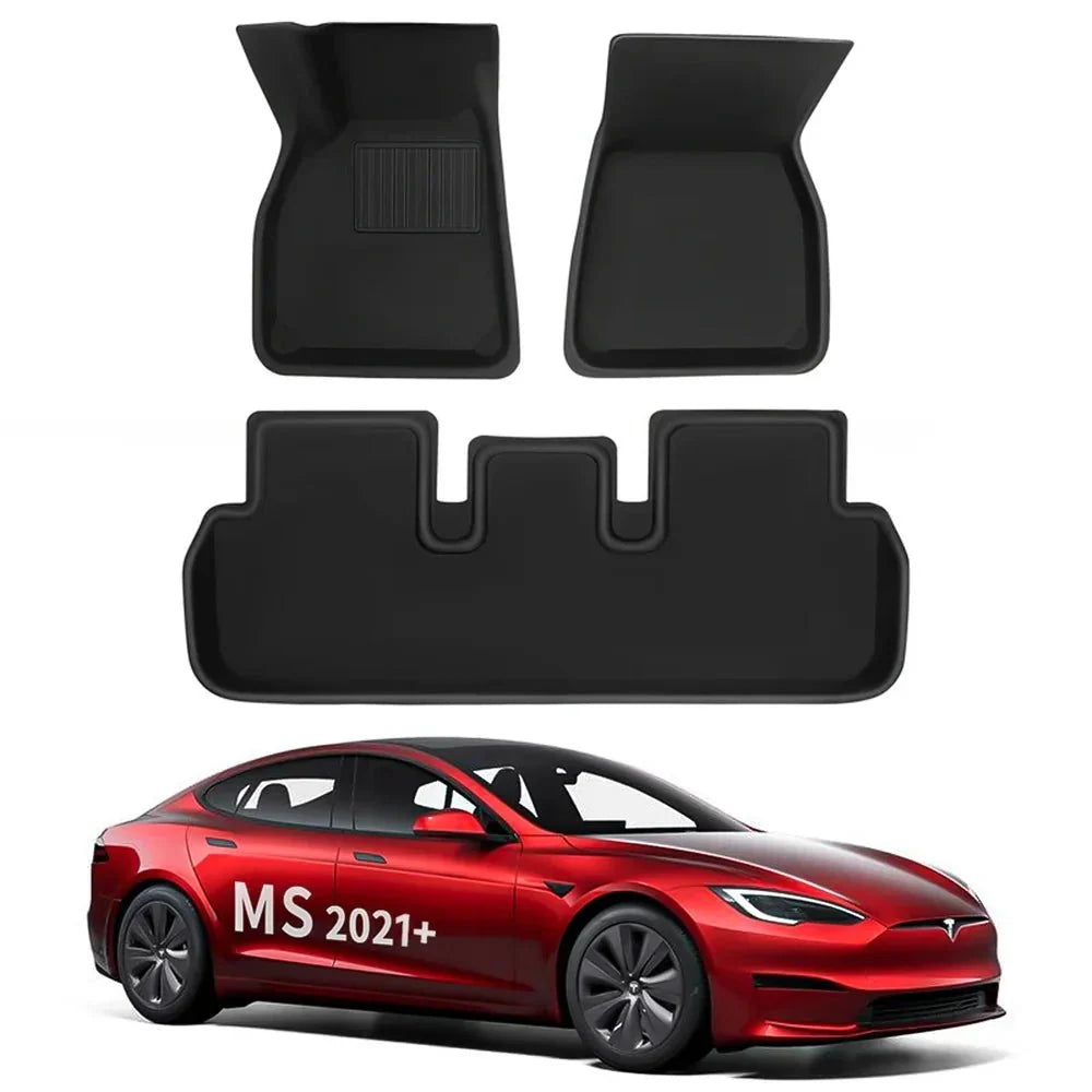All Weather XPE Interior Floor Mats Cargo Liners Set for Tesla 2021+ Model S