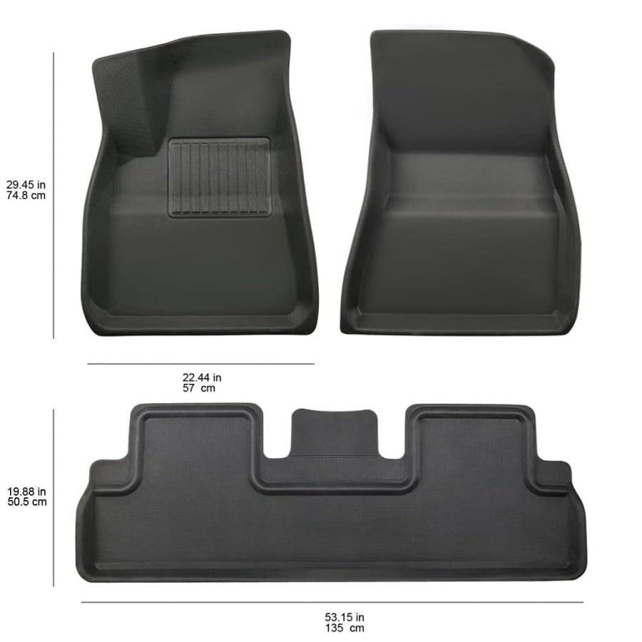 All Weather XPE Interior Floor Mats Cargo Liners Set for Tesla Model 3 Highland Standard 2025+