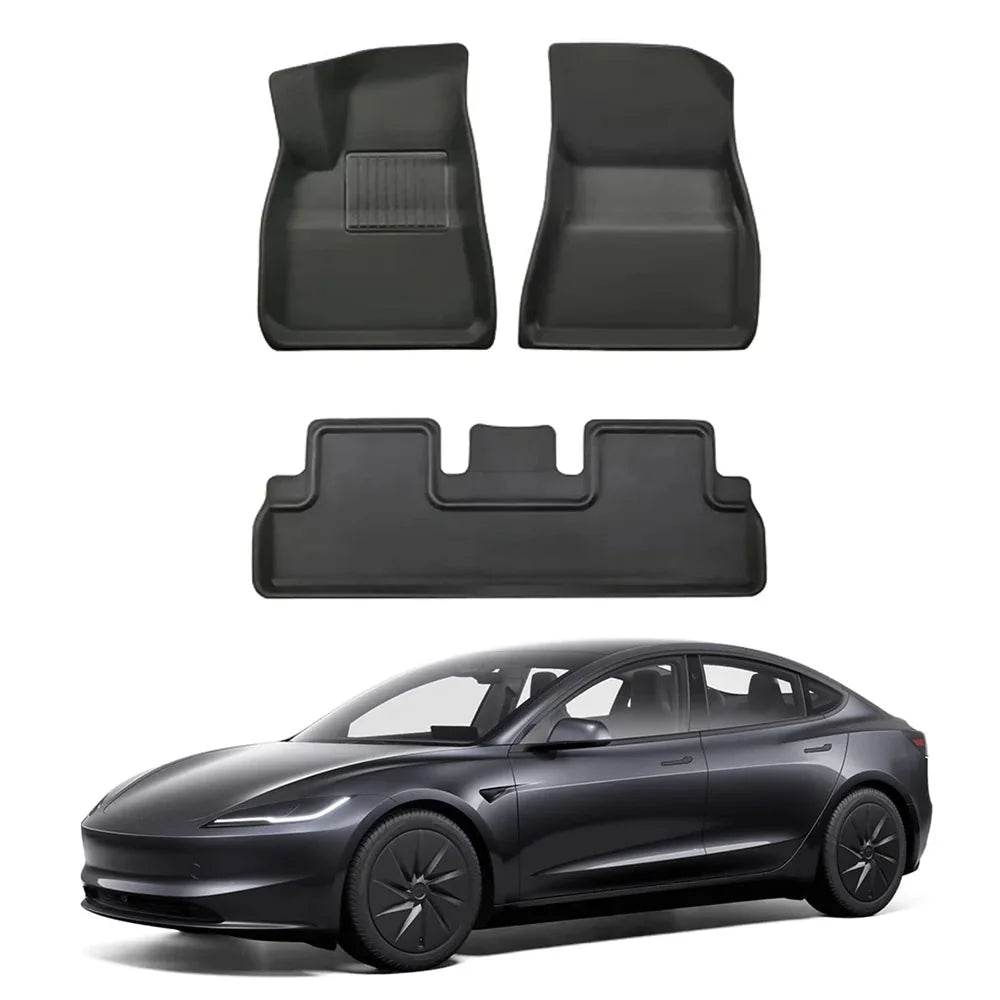 All Weather XPE Interior Floor Mats Cargo Liners Set for Tesla Model 3 Highland Standard 2025+