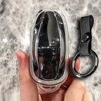 Alloy and Leather Key Fob Cover for Tesla Model 3/Y/S/X