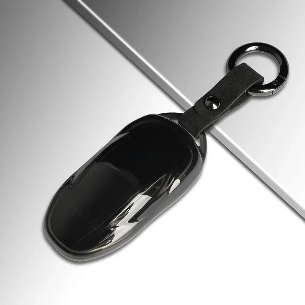 Alloy and Leather Key Fob Cover for Tesla Model 3/Y/S/X