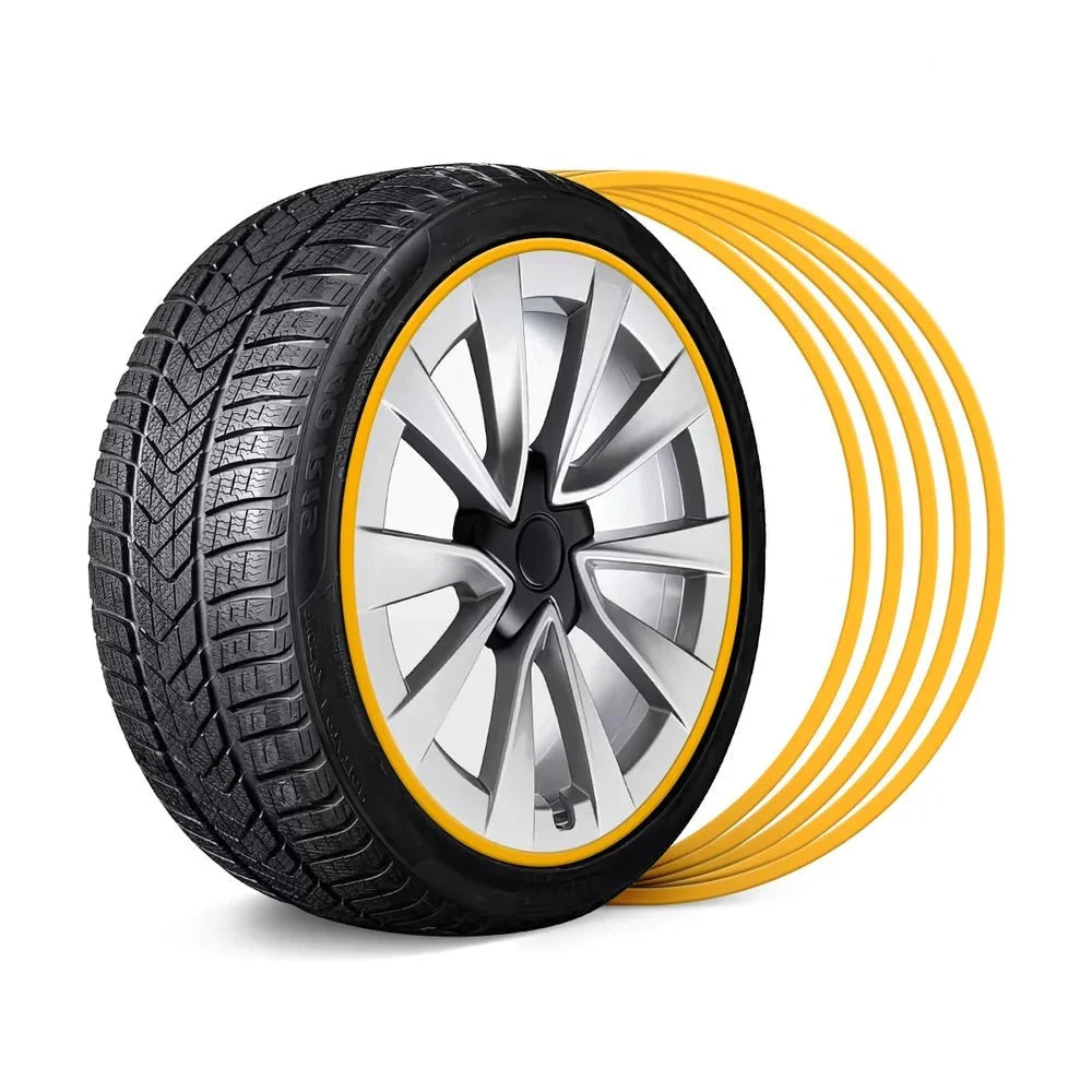 Yellow Aluminum Alloy Wheel Rim Protector- Fits All Cars