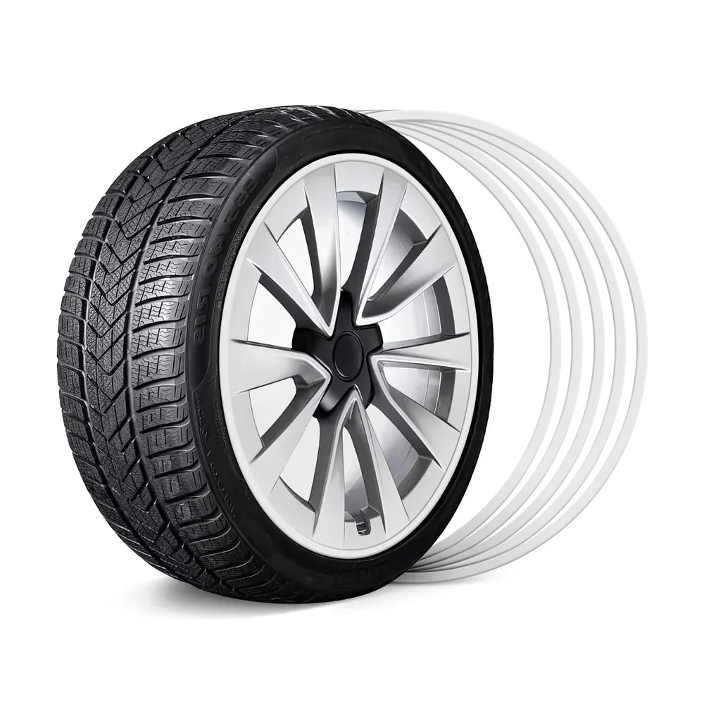 White Aluminum Alloy Wheel Rim Protector- Fits All Cars