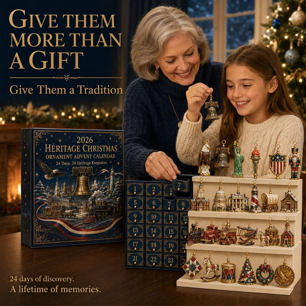 America 250 Advent Calendar 2026 - 24 American Heritage Christmas Ornaments