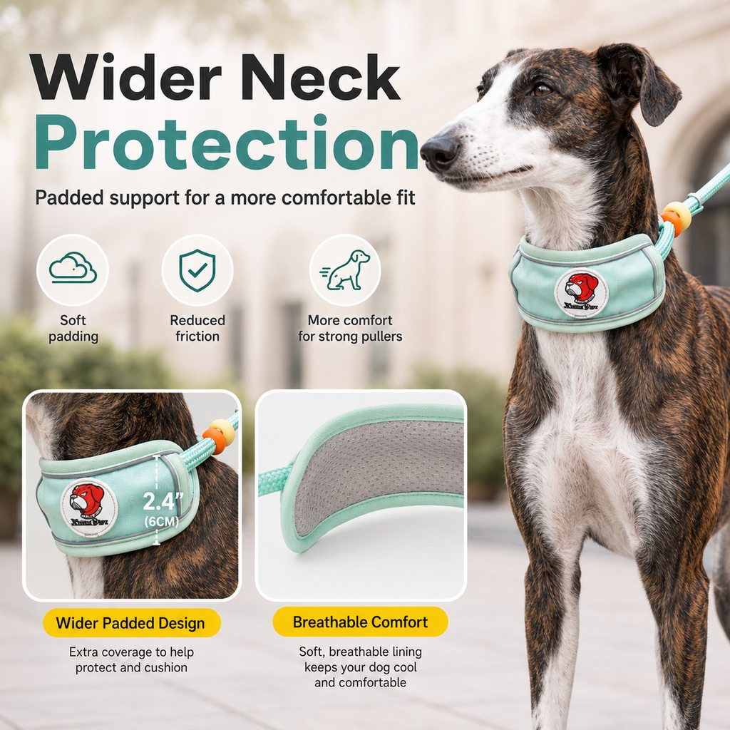 MirokenAnti-Choke Dog Leash for Everyday Walks - Padded Neck Protection & Better Control for Pullers