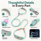 MirokenAnti-Choke Dog Leash for Everyday Walks - Padded Neck Protection & Better Control for Pullers