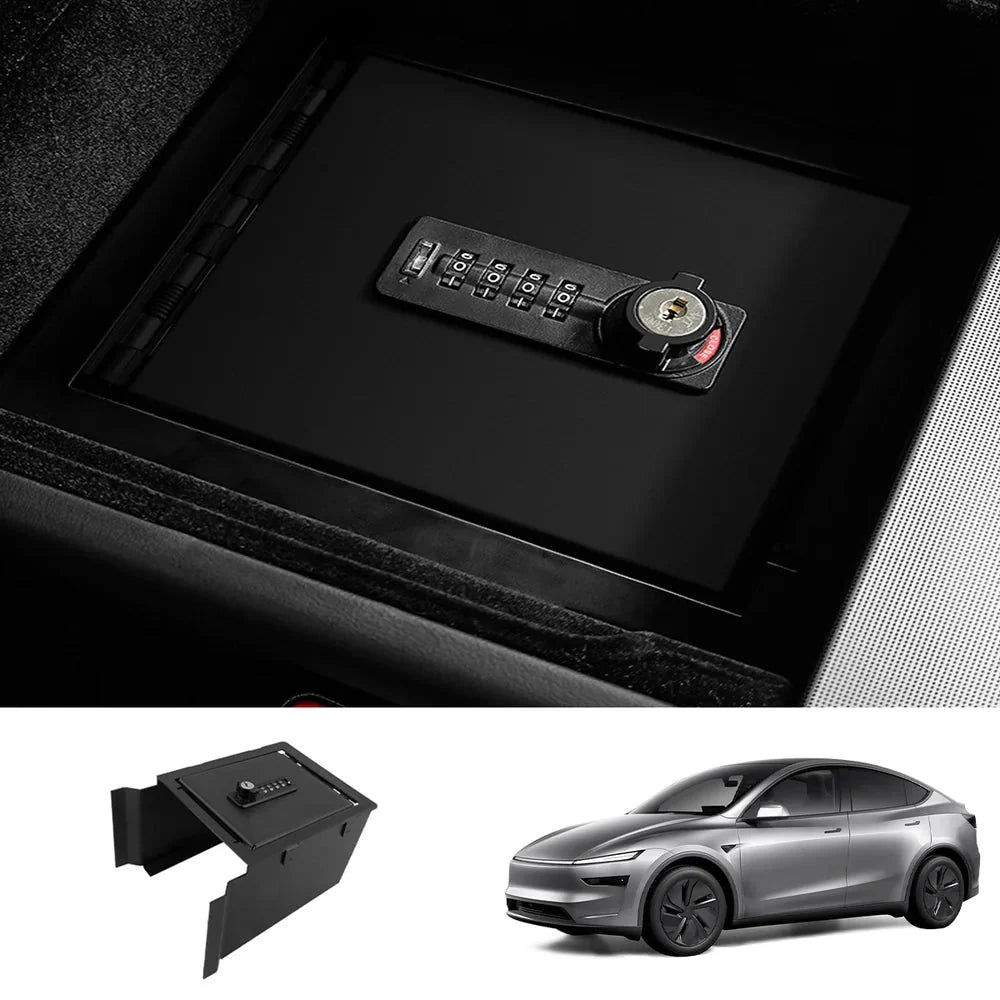 Anti-Theft Center Console Safe LockBox for Tesla Model Y Juniper 2025+ / Model 3 Highland 2024+
