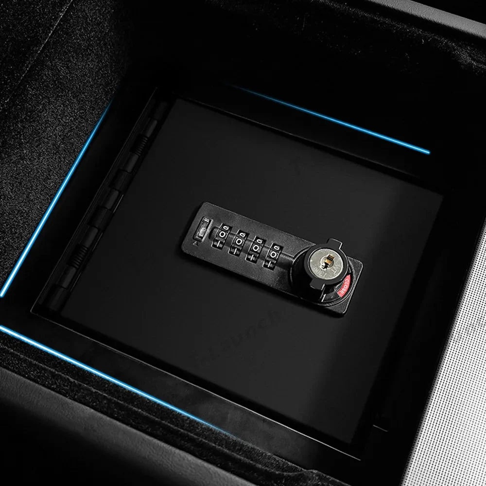 Anti-Theft Center Console Safe LockBox for Tesla Model Y Juniper 2025+ / Model 3 Highland 2024+