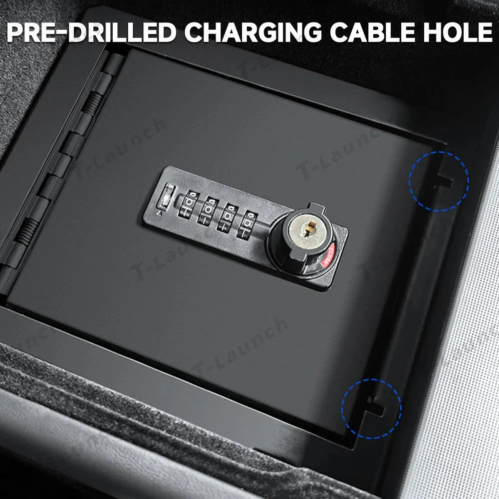 Anti-Theft Center Console Safe LockBox for Tesla Model Y Juniper 2025+ / Model 3 Highland 2024+