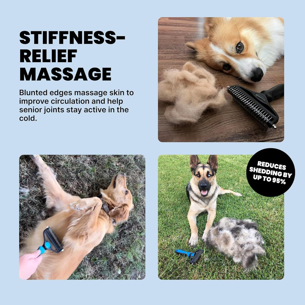 2-in-1 Dog Deshedding Brush & Rake