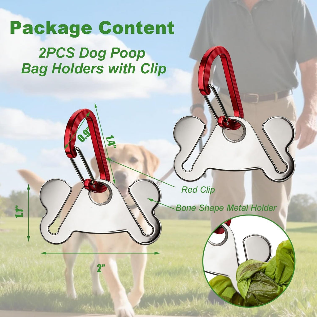 Hands-Free Dog Poop Bag Holder 2-Pack