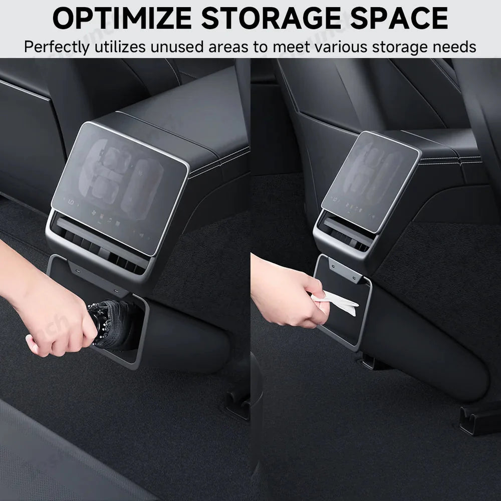 Backseat Magnetic Trash Can & Storage Box for Tesla Model Y Juniper 2025+