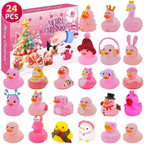 Rubber Duck Advent Calendar 2026 - 24 Christmas Rubber Ducks, Yellow or Pink