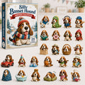 Basset Hound Advent Calendar 2026 - 24 Acrylic Basset Hangers