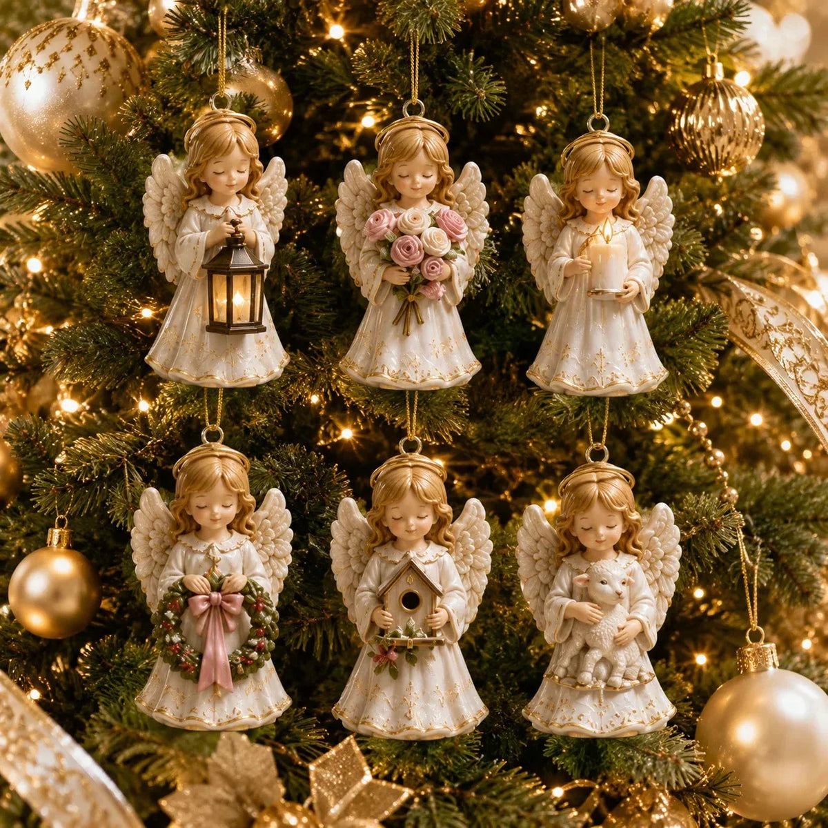24-Day Angel Christmas Advent Calendar | 24 Unique Faith-Inspired Angel Ornaments with Hanging Loops for Daily Advent Surprises & Tree Display