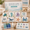 DIY Sea Glass Mosaic Art Kit – Create Beautiful Ocean-Inspired Artwork with Colorful Glass Pieces, Coastal Home Decor & Creative Handmade Gift
