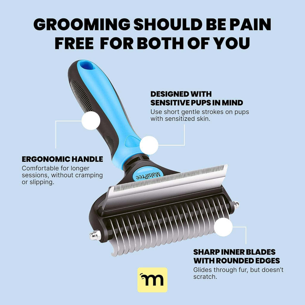 2-in-1 Dog Deshedding Brush & Rake
