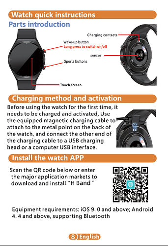 Miroken | One-Click Blood Sugar|Blood Glucose Blood Pressure ECG|ECG HRV Heart Rate Monitor Health Smart Watch
