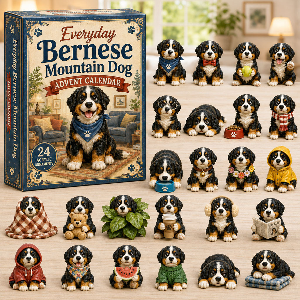 Bernese Mountain Dog Advent Calendar 2026 - 24 Acrylic Dog Ornaments