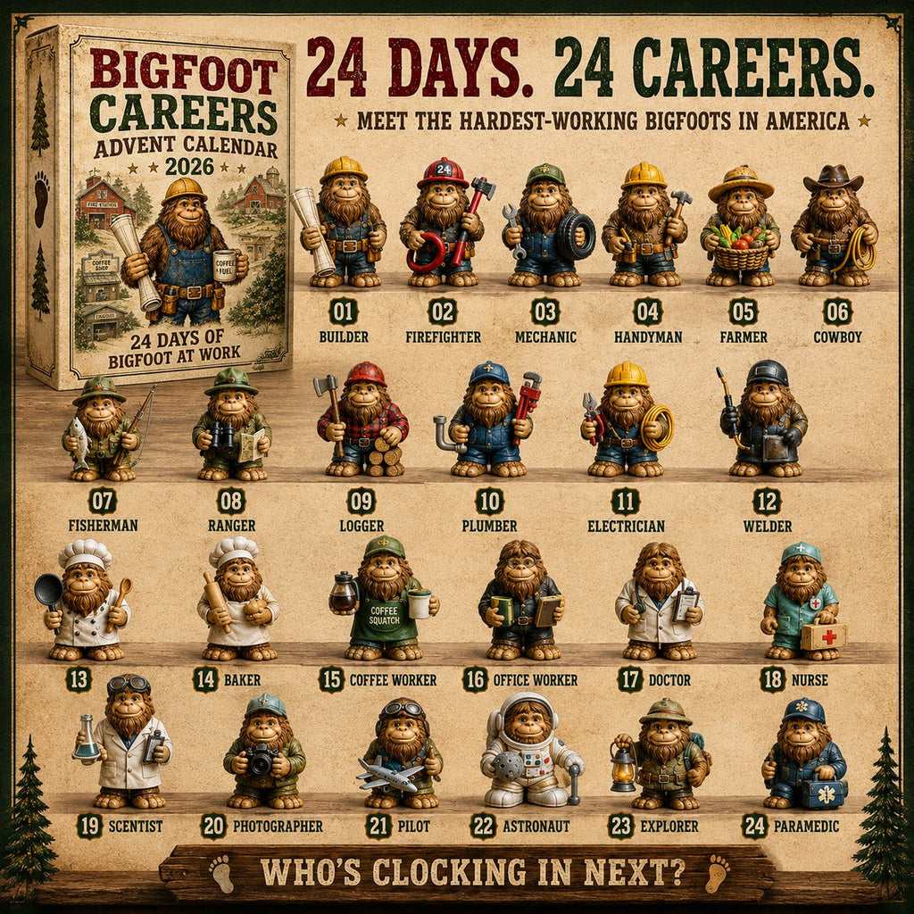 Bigfoot Professions Advent Calendar 2026 - 24 Days of Bigfoot at Work