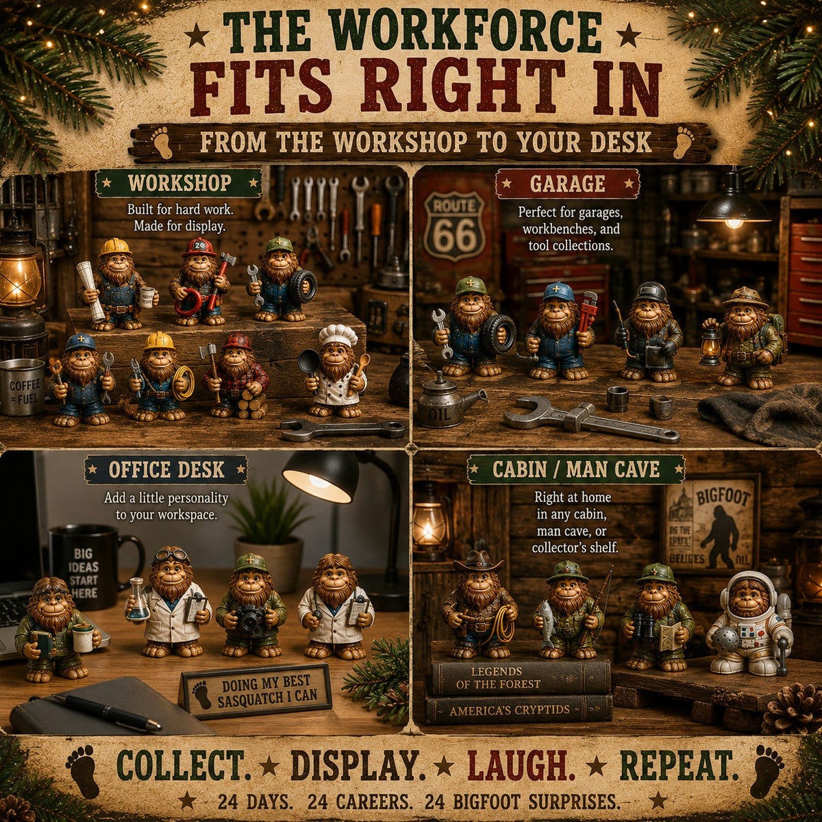 Bigfoot Professions Advent Calendar 2026 - 24 Days of Bigfoot at Work