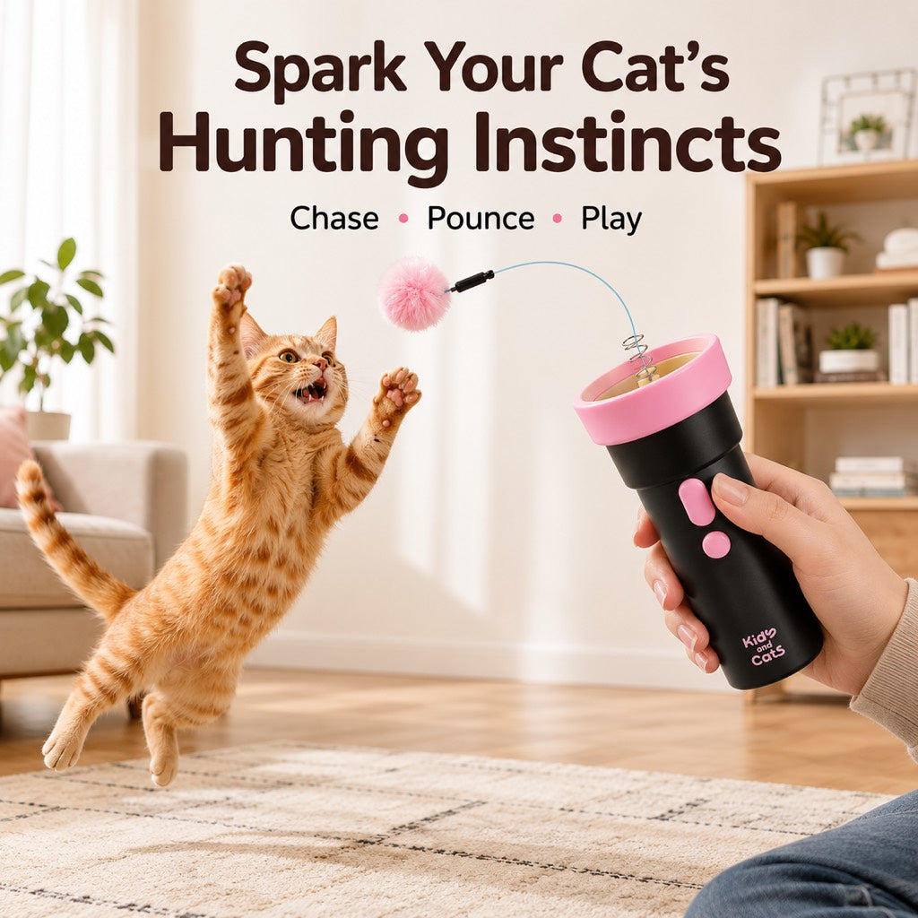 MirokenOne-Click Electric Cat Teaser Launcher for Indoor Cats - Chase & Pounce Play Without Constant Wand Waving