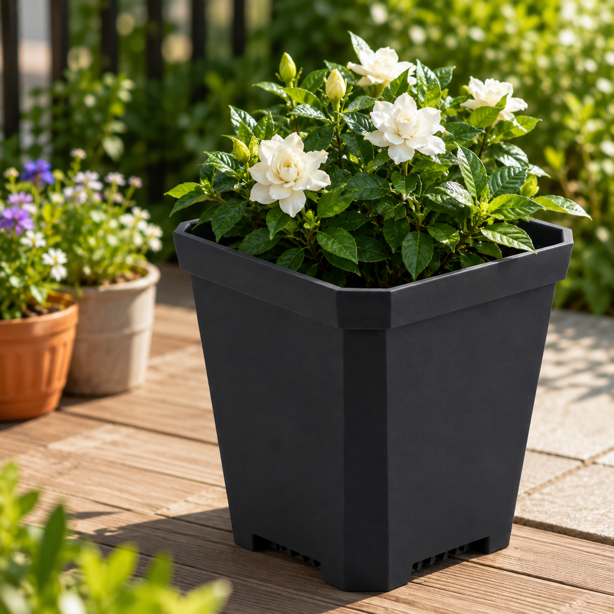10-Pack Small Square Nursery Pots with Drainage Holes