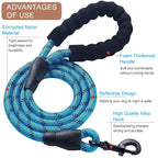Strong Nylon Reflective Dog Leash â Heavy-Duty, Tangle-Free Pet Leash