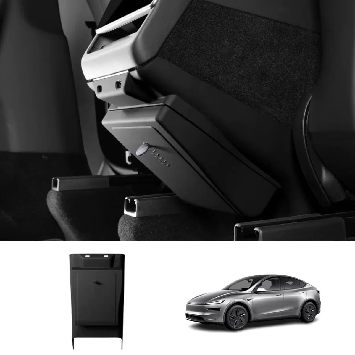 Rear Console Anti-Kick Panel Storage Box for Tesla Model 3/Y 2024+