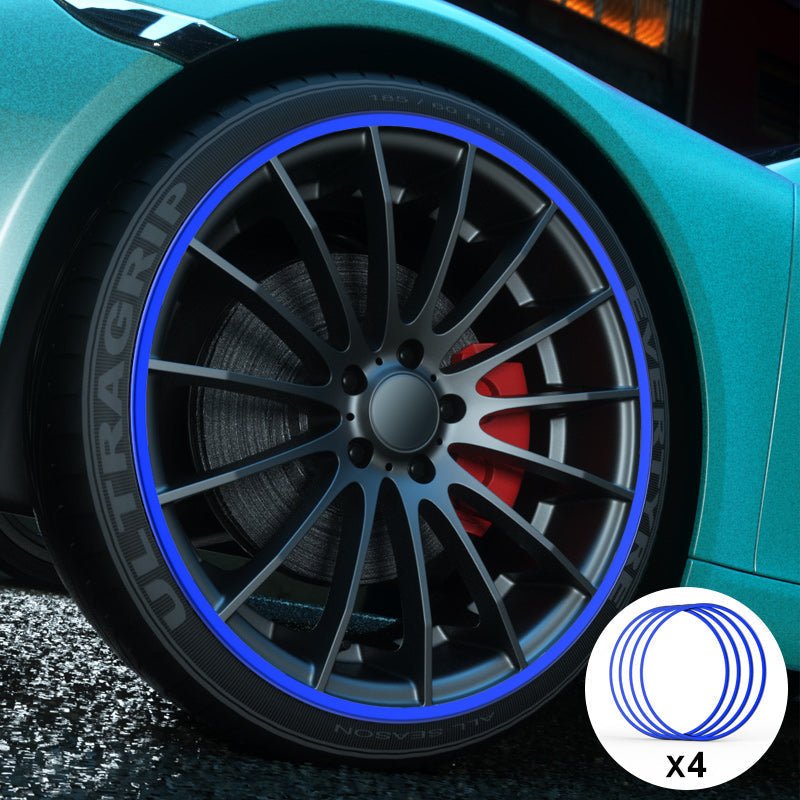 Blue Aluminum Alloy Wheel Rim Protector- Fits All Cars