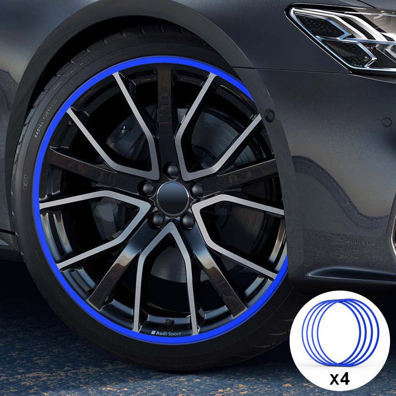 Blue Aluminum Alloy Wheel Rim Protector- Fits All Cars