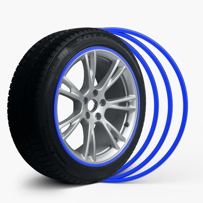 Blue Aluminum Alloy Wheel Rim Protector- Fits All Cars