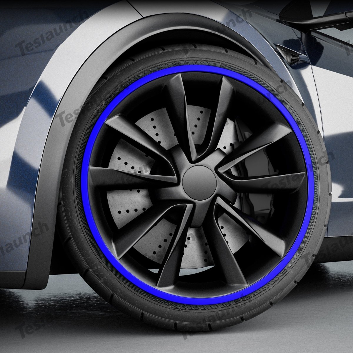 Blue Aluminum Alloy Wheel Rim Protector- Fits All Cars