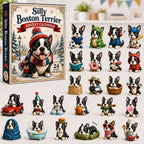 Boston Terrier Advent Calendar 2026 - 24 Acrylic Terrier Ornaments