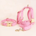 MirokenBoutique Lace Dog Harness, Collar & Leash Set for Birthday Photos & Daily Walks - 3-Piece Ruffle Walking Set