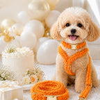 MirokenBoutique Lace Dog Harness, Collar & Leash Set for Birthday Photos & Daily Walks - 3-Piece Ruffle Walking Set