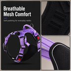 MirokenRechargeable LED Dog Harness for Night Walks - Back-Panel Glow & Reflective Webbing for Better Low-Light Visibility