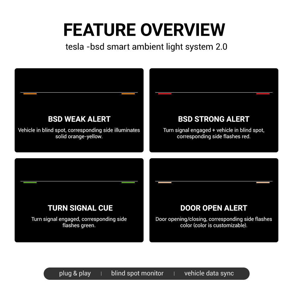 Miroken NeuroLight丨Model 3/Y Dashboard RGB Lights with Integrated BSD System