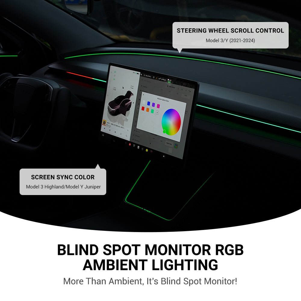 Miroken NeuroLight丨Model 3/Y Dashboard RGB Lights with Integrated BSD System