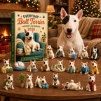 Bull Terrier Advent Calendar 2026 - 24 Acrylic Bull Terrier Ornaments