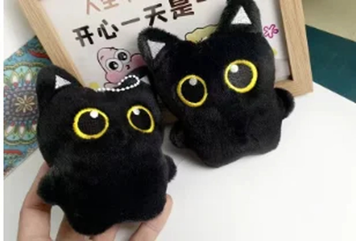 Miroken Black Cat Plush Decor & Gift Toy
