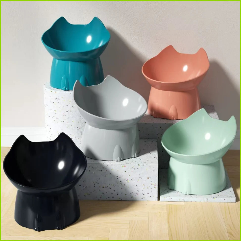 Raised Tilted Cat Bowl, Anti-Tip